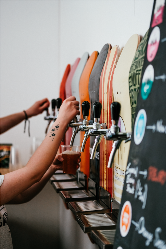 selection of beer taps